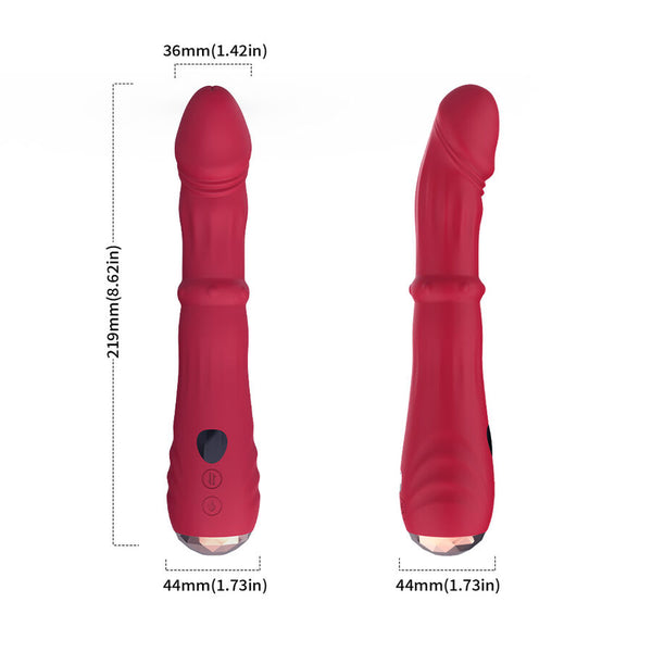 Dildo vibrador estimulador punto a termoajustable rojo
