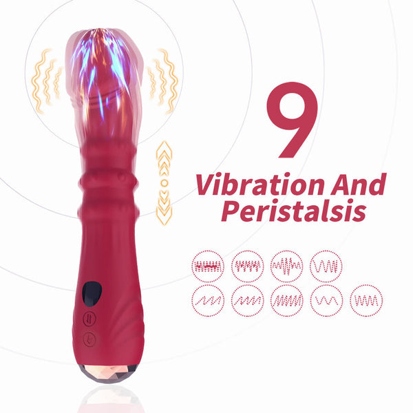 Dildo vibrador estimulador punto a termoajustable rojo