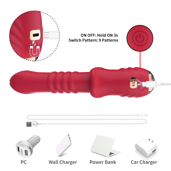 Dildo vibrador estimulador punto a rojo