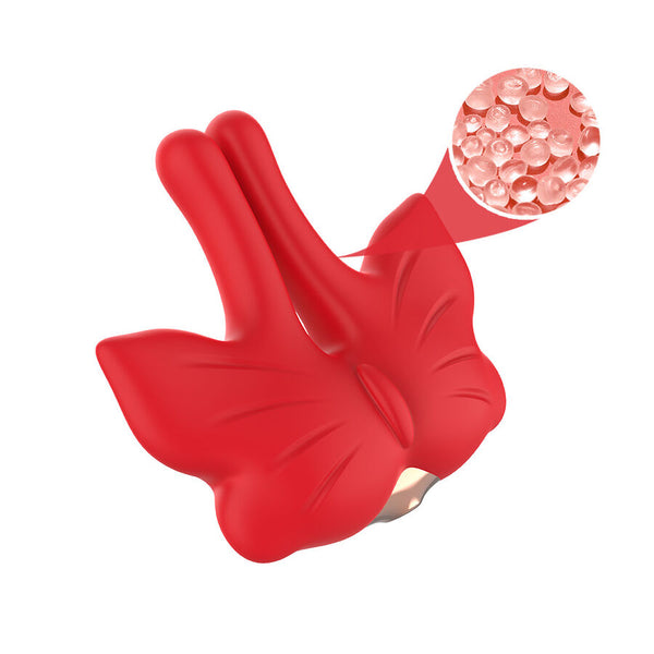 Armony pinzas para pezones magnética con vibración forma mariposa rojo