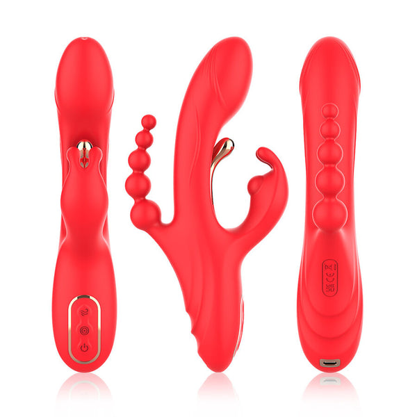 Vibrador estimulador Punto G y clítoris rojo