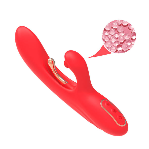 Vibrador estimulador Punto G y clítoris con lengua oscilante rojo