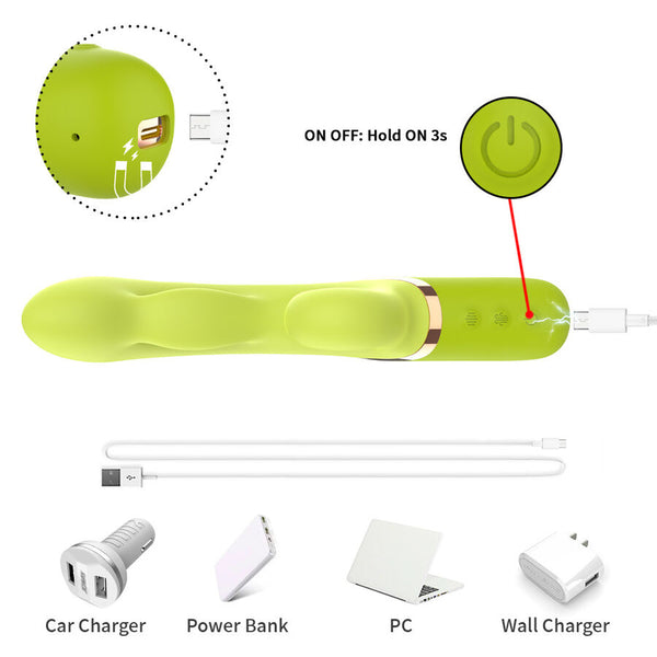 Vibrador estimulador punto a inflable verde