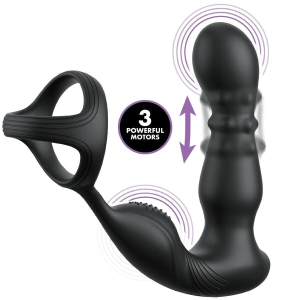 Anillo y masajeador anal vibrador con control remoto