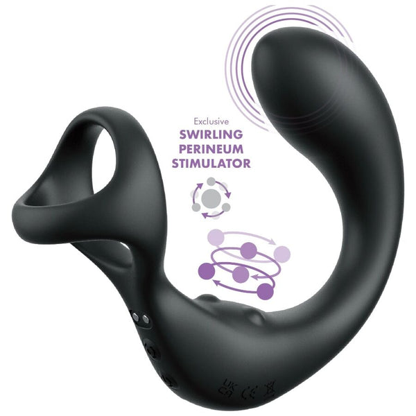 MASAJEADOR DE PRÓSTATA CON ANILLO VIBRADOR Y CONTROL REMOTO