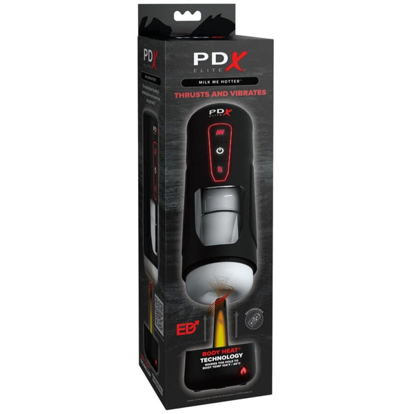 Masturbador automático PDX Milk Me Hotter con empuje, vibración y calor