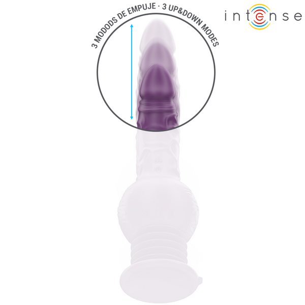 Tatum vibrador multifunción con vibración movimiento arriba y abajo 24 cm morado