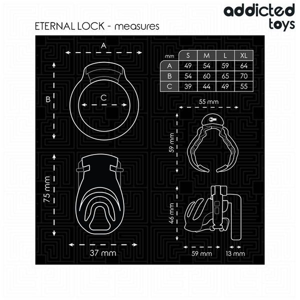 Addicted eternal lock jaula para pene 9 cm
