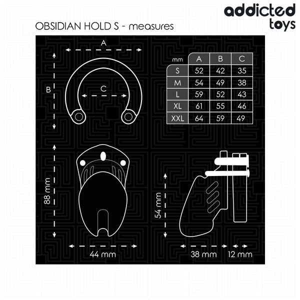 Addicted obsidian hold jaula para pene talla s