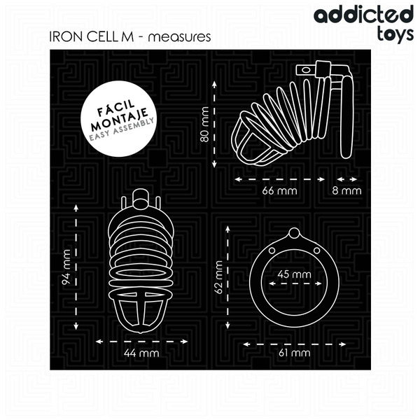 Addicted iron cell jaula para pene de metal talla m