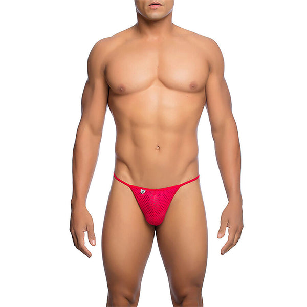 Mob v string de microfibra roja