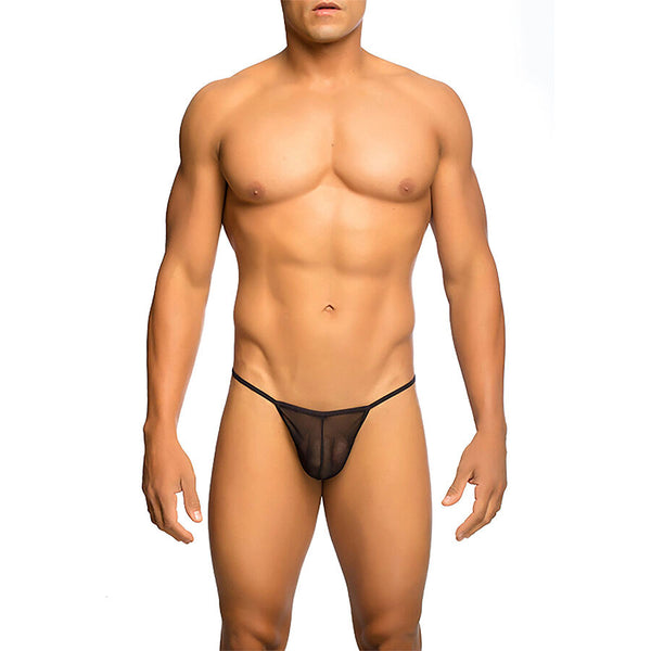 Mob tanga transparente con forma de t negro talla s m