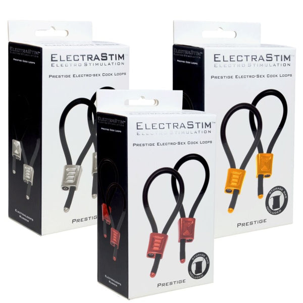Electrastim prestige electra loops anillos de pene ajustables rojo