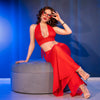 Chilirose cr 4857 set top y pantalones rojo