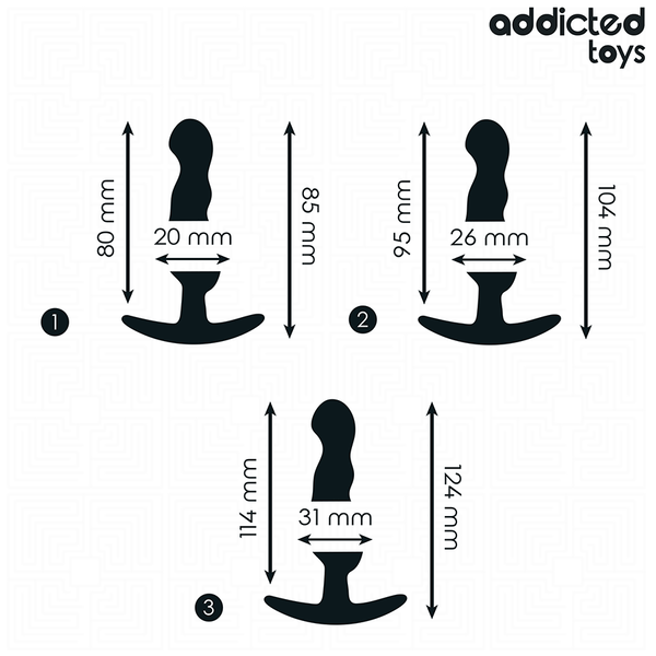 Addicted set de 3 plug anal silicona modelo 1
