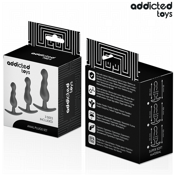 Addicted set de 3 plug anal silicona modelo 1