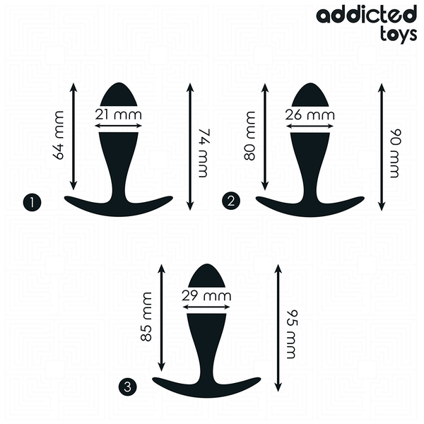 Addicted set de 3 plug anal silicona modelo 2