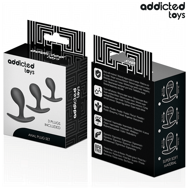Addicted set de 3 plug anal silicona modelo 3