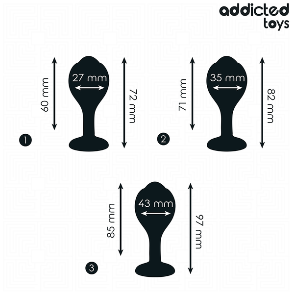 Addicted set de 3 plug silicona anal con joya