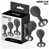Addicted set de 3 plug silicona anal con joya
