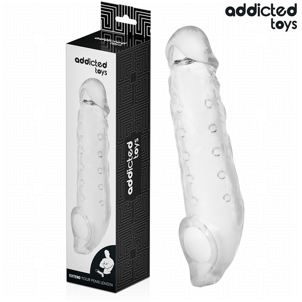 Addicted funda para el pene transparente talla s 23 cm