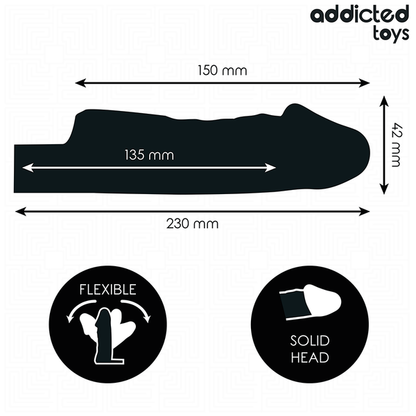 Addicted funda para el pene transparente talla s 23 cm