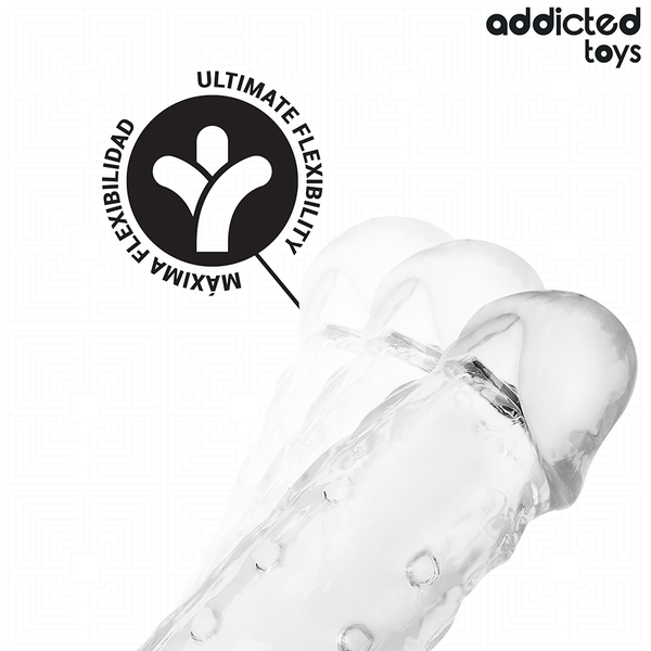 Addicted funda para el pene transparente talla s 23 cm