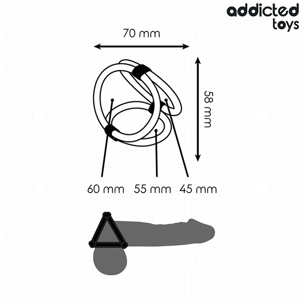 Addicted anillo triple para el pene