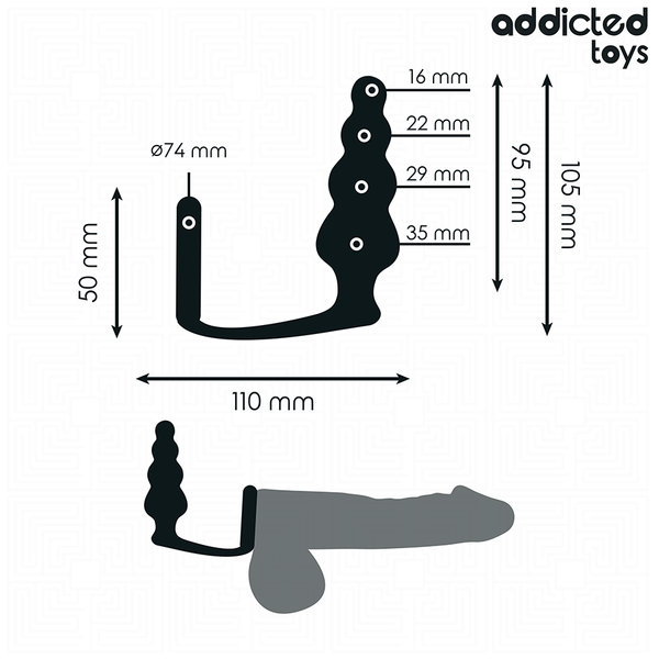 Addicted plug anal con anillo silicona modelo 5