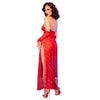 Chilirose cr 4853 vestido rojo de encaje con guantes