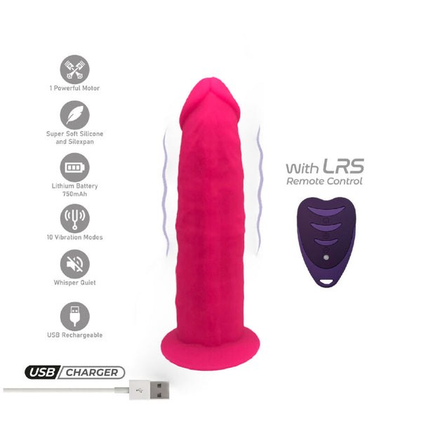 Silexd pene realístico modelo 2 rosa con control remoto lrs 17 cm