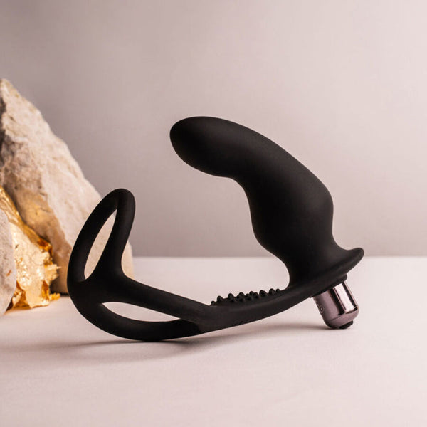Ro zen rro plug anal con anillo vibrador para el pene negro