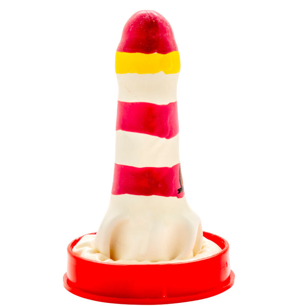 Condomerie preservativo decorativo pintado a mano faro