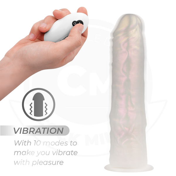 Dildo de silicona con luces, vibración y control remoto 20,5 cm
