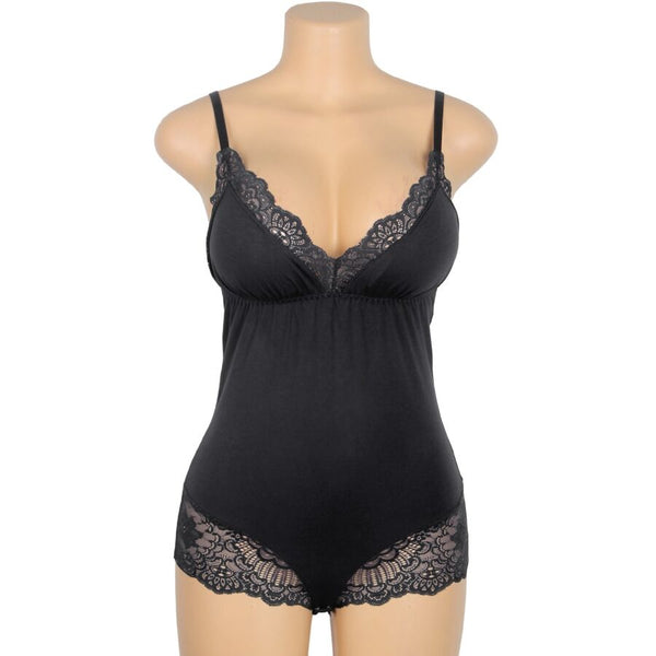 Subblime teddy detalle encaje floral negro l xl