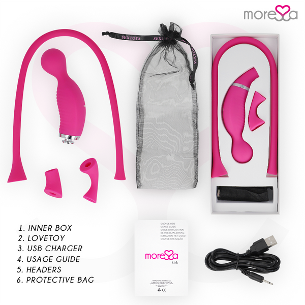 Kirk duo succionador con masajeador multi prestaciones premium silicone recargable