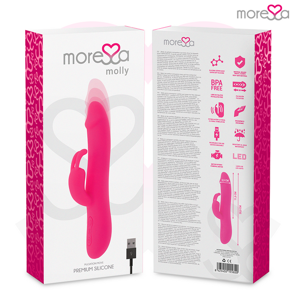 Moressa molly impulsor movimiento arriba y abajo y potente vibración premium silicone recargable