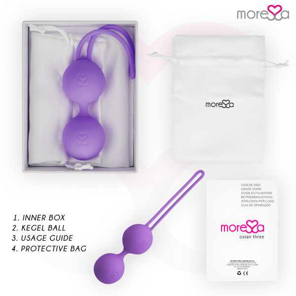 Moressa osian three entrenamiento suelo pelvico 85 gr premium silicona lila