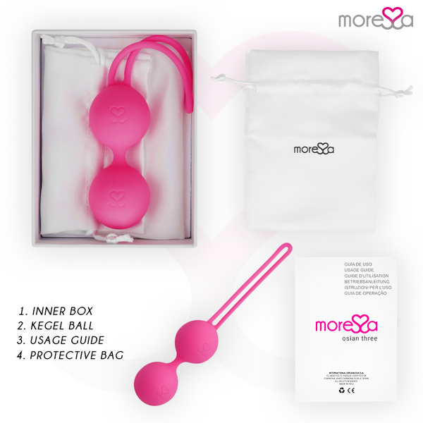 Moressa osian three entrenamiento suelo pelvico 85 gr premium silicona rosa
