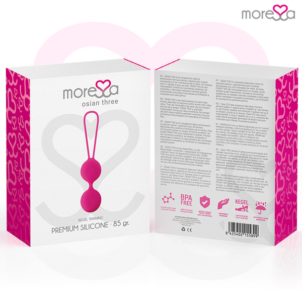 Moressa osian three entrenamiento suelo pelvico 85 gr premium silicona rosa