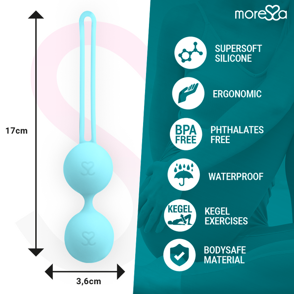Moressa osian three entrenamiento suelo pelvico 85 gr premium silicona turquesa