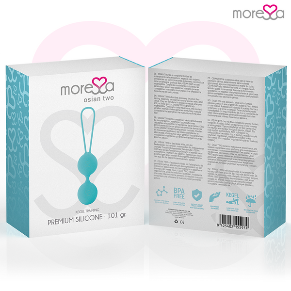 Moressa osian two entrenamiento suelo pelvico 101gr premium silicona turquesa