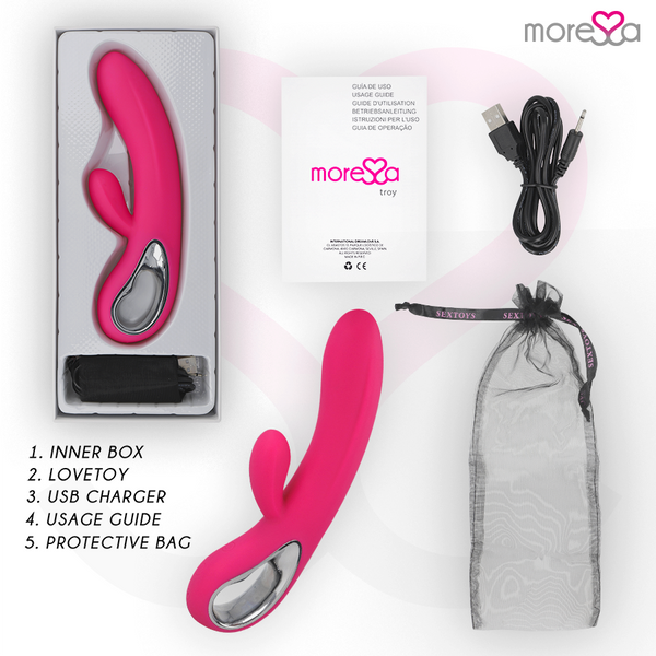 Moressa troy masajeador Punto G y clítoris premium silicone recargable