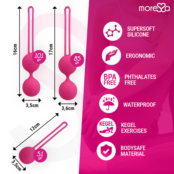 Moressa osian set premium silicona rosa (osian one 51 g osian two 101 g osian three 85 g)