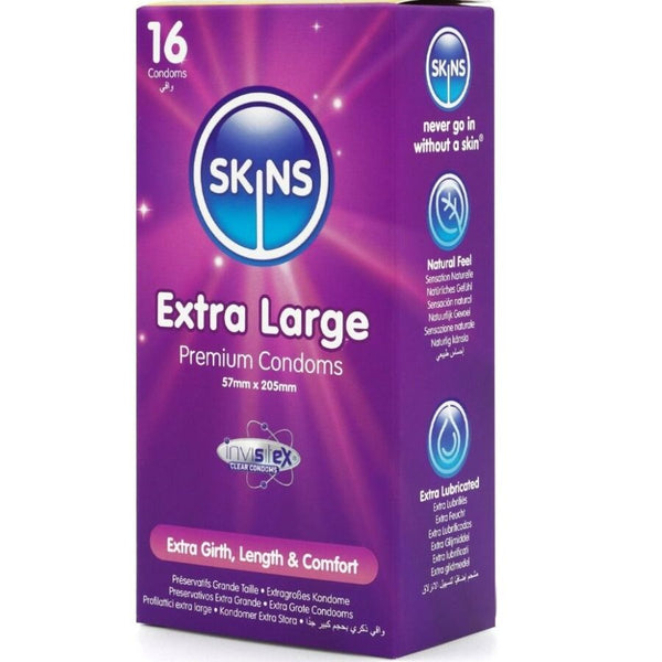 Skins tamaño xl preservativos premium pack 16