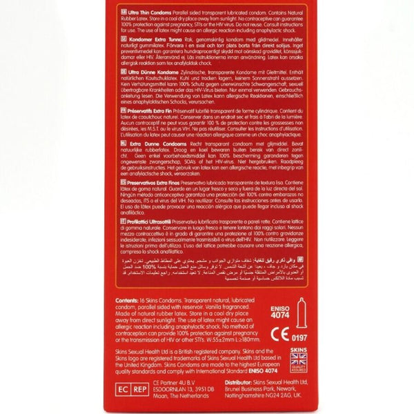 Skins ultrafinos preservativos premium pack 16