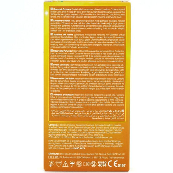 Skins preservativos premium sabor plátano pack 8