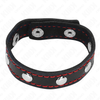 Kink anillo pene cuero con cierre a presión forro rojo 21 x 1.5 cm
