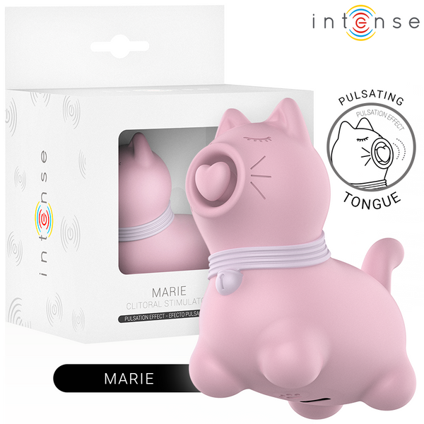 Marie estimulador con lengua efecto pulsación rosa