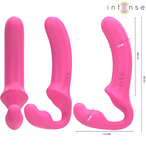 Amy vibrador doble 20 cm rosa control remoto